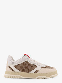 Gucci Men's Leather and Suede Low Top Re Web Sneakers White