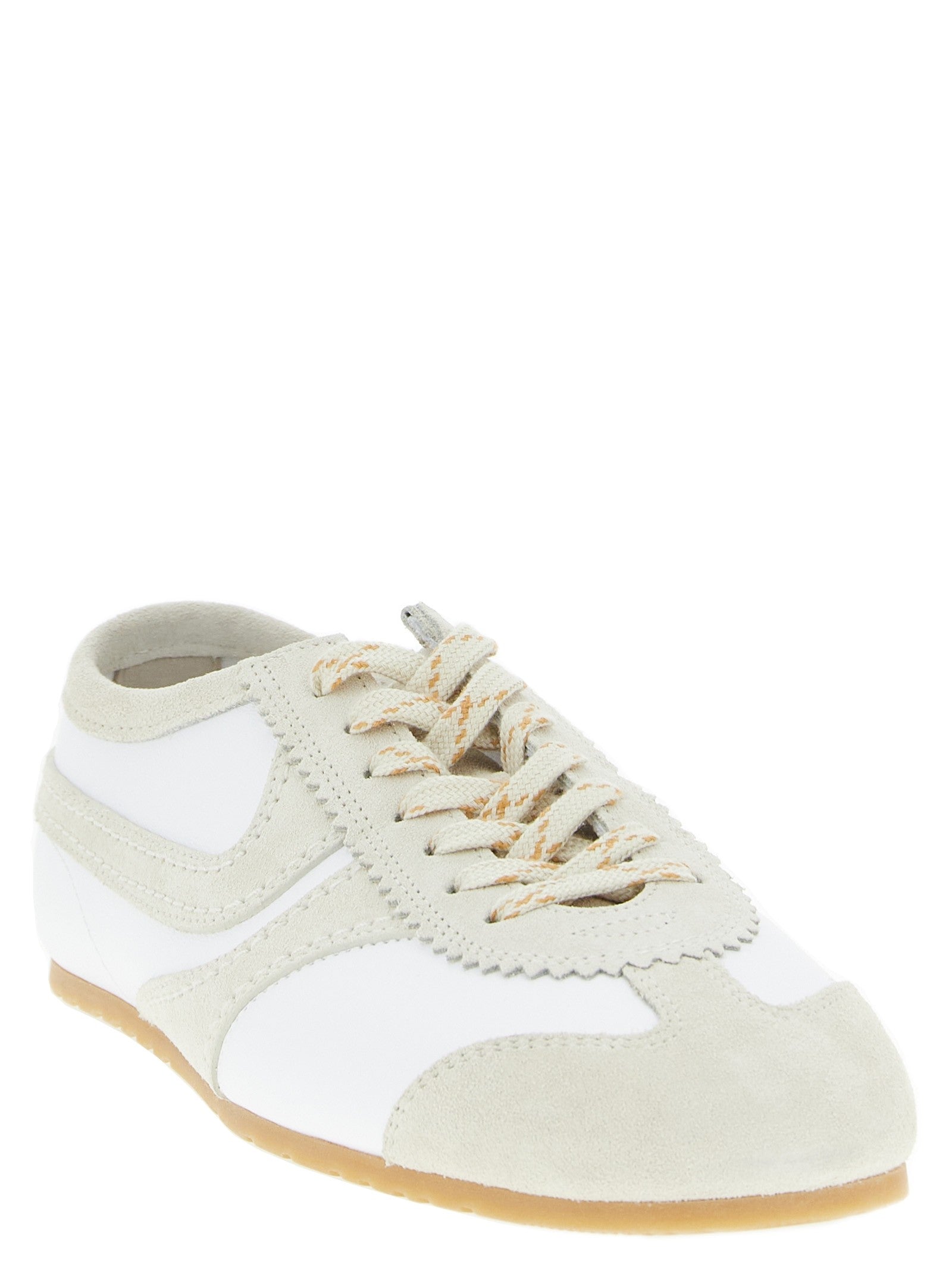 Dries Van Noten Leather and Suede Sneakers Beige