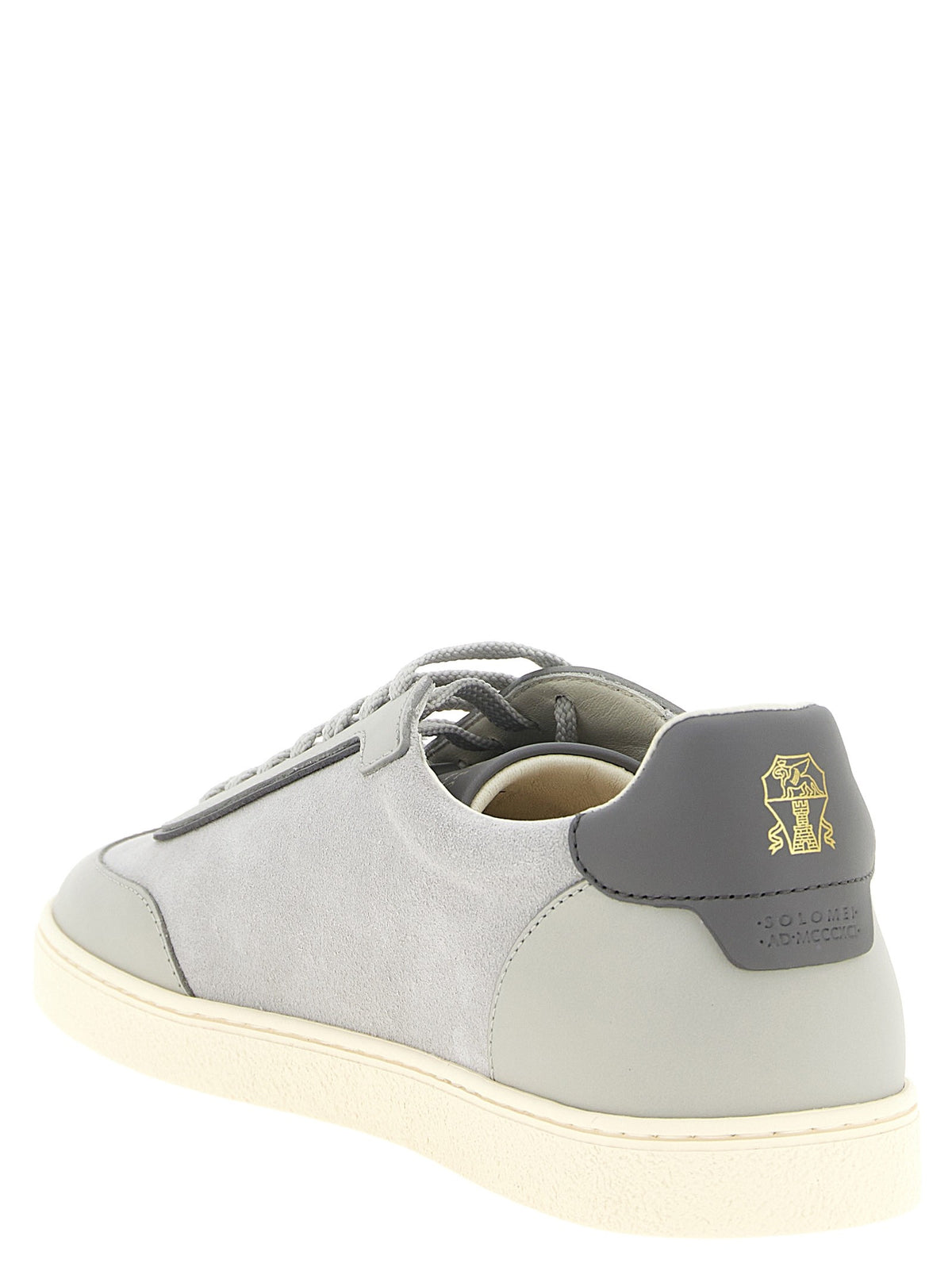 Brunello Cucinelli Leather and Suede Sneakers Grey, view 3