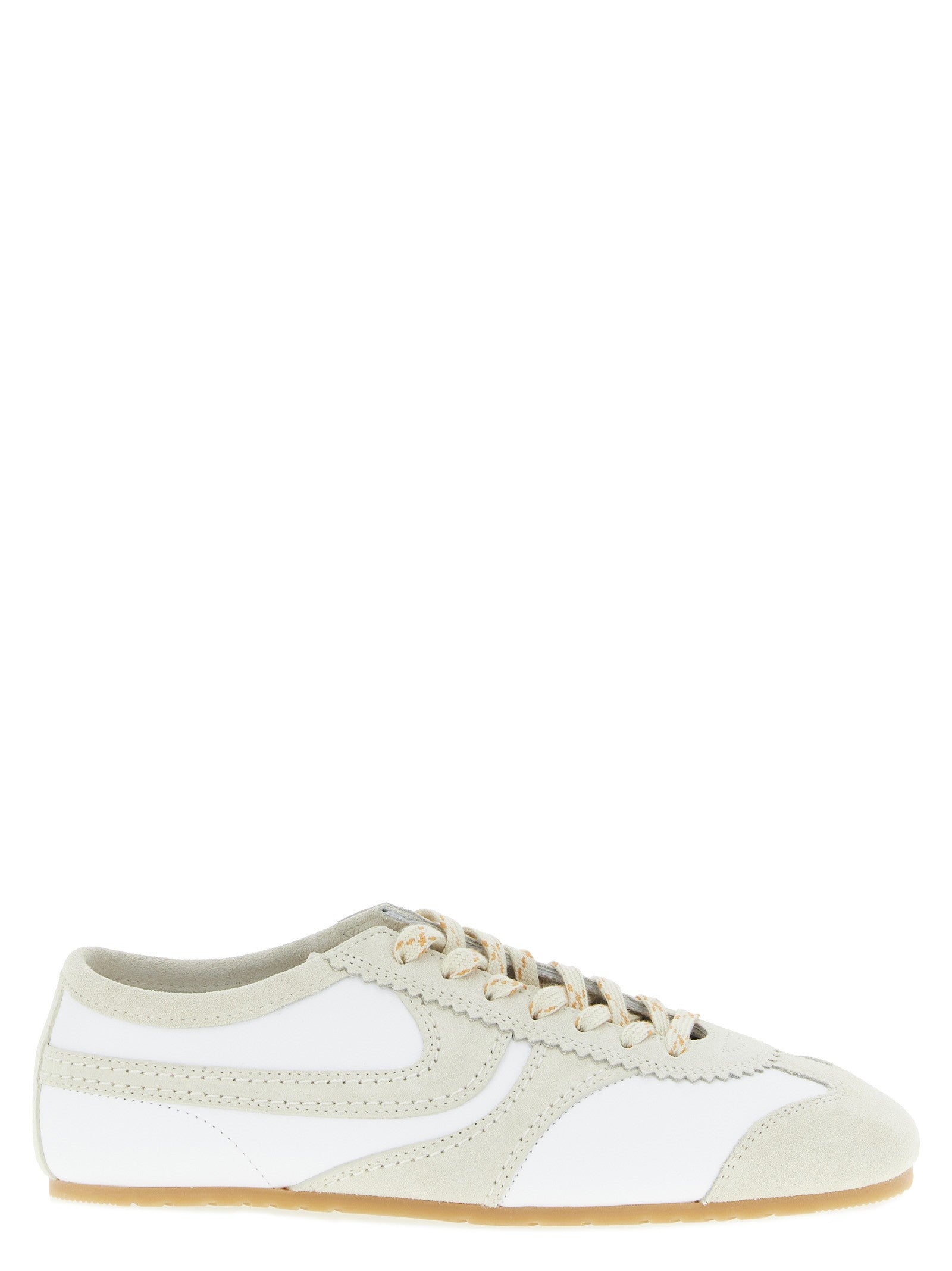Dries Van Noten Leather and Suede Sneakers Beige