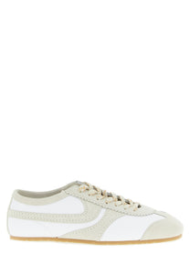 Dries Van Noten Leather and Suede Sneakers Beige