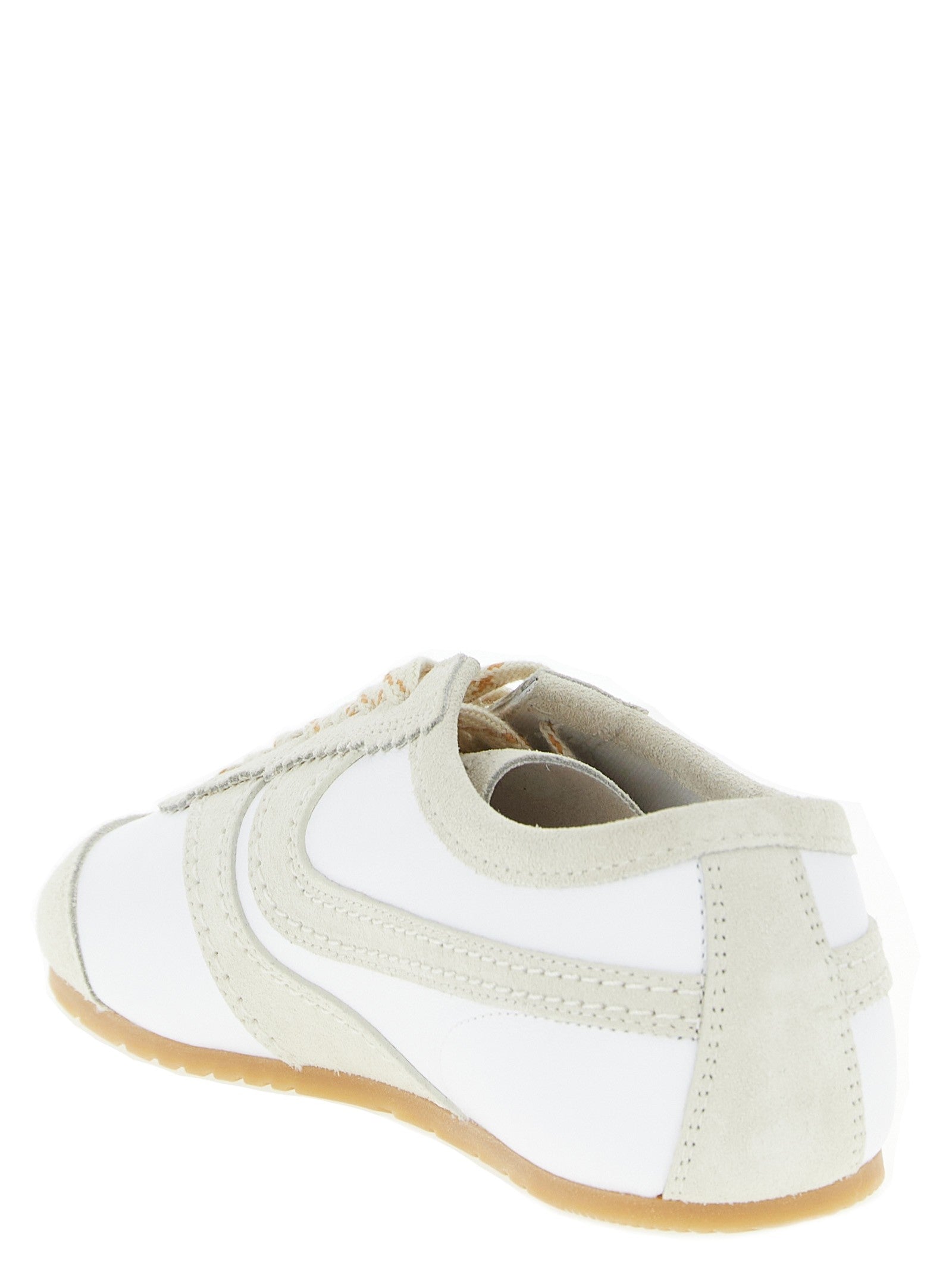 Dries Van Noten Leather and Suede Sneakers Beige