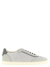 Brunello Cucinelli Leather and Suede Sneakers Grey