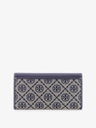 Tory Burch Women's Monogram Envelope Leather and Monogram Fabric Wallet Blue, view 2