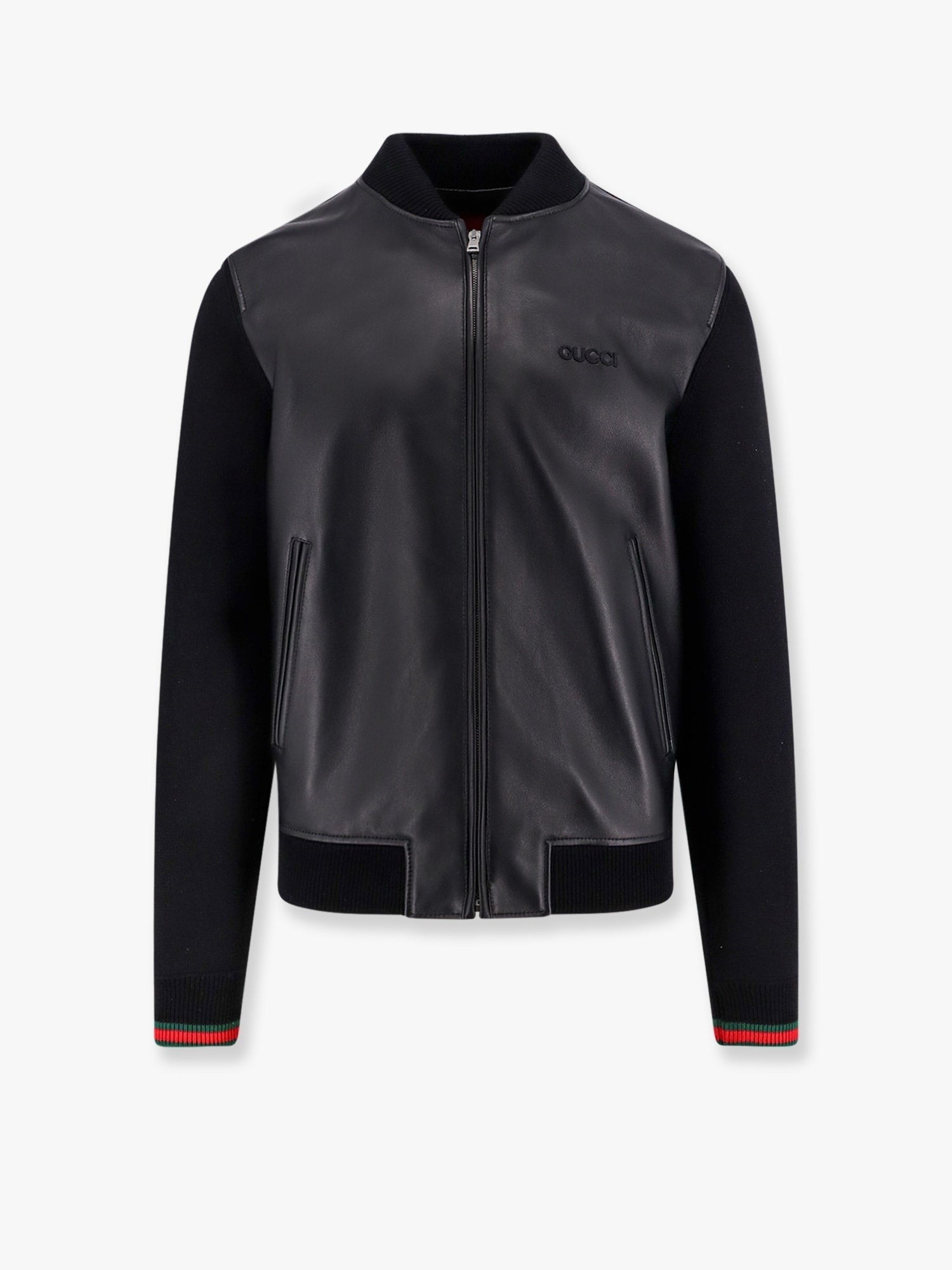 Gucci Men's Bimaterial Bomber Jacket Black