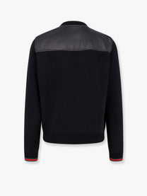 Gucci Men's Bimaterial Bomber Jacket Black