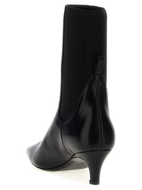 Toteme Leather Ankle Boots Black