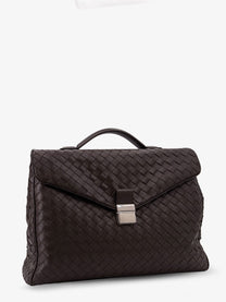Bottega Veneta Men's Leather Archivist Business Bag Brown