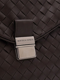 Bottega Veneta Men's Leather Archivist Business Bag Brown