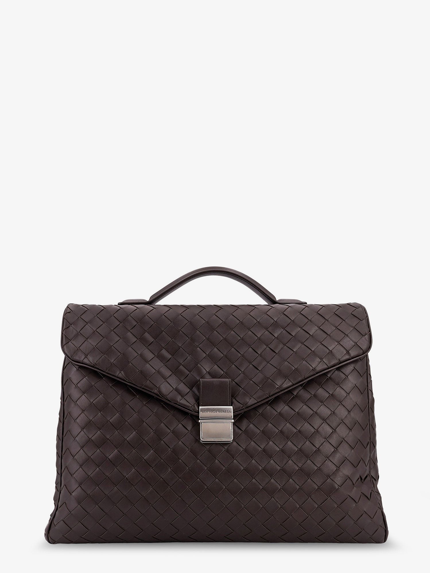 Bottega Veneta Men's Leather Archivist Business Bag Brown