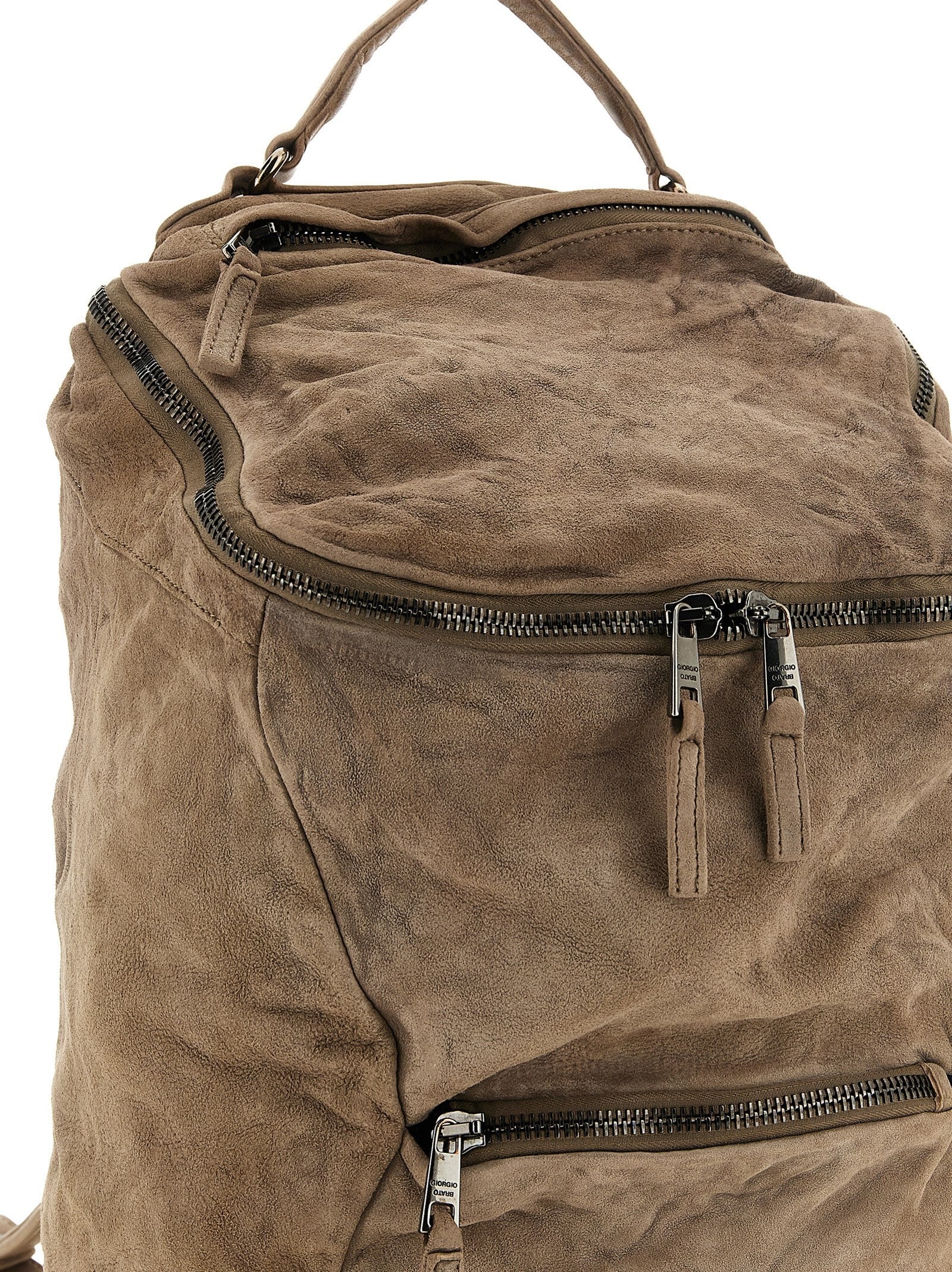 Giorgio Brato Leather Backpack Beige