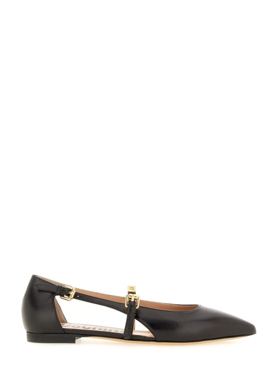 Moschino Women's Leather Ballerina Black Moschino