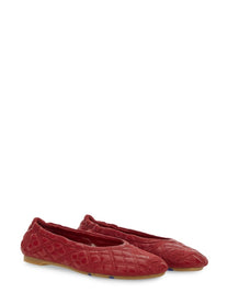 Burberry Women's Leather Ballerina Red Burberry