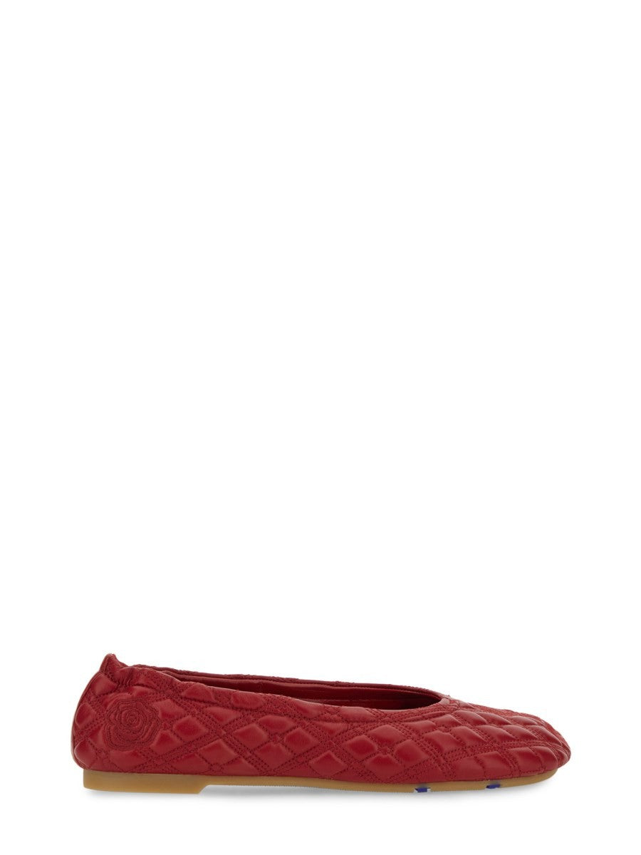 Burberry Women's Leather Ballerina Red Burberry