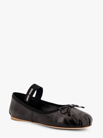 Miu Miu Women's Leather Ballet Flats Black