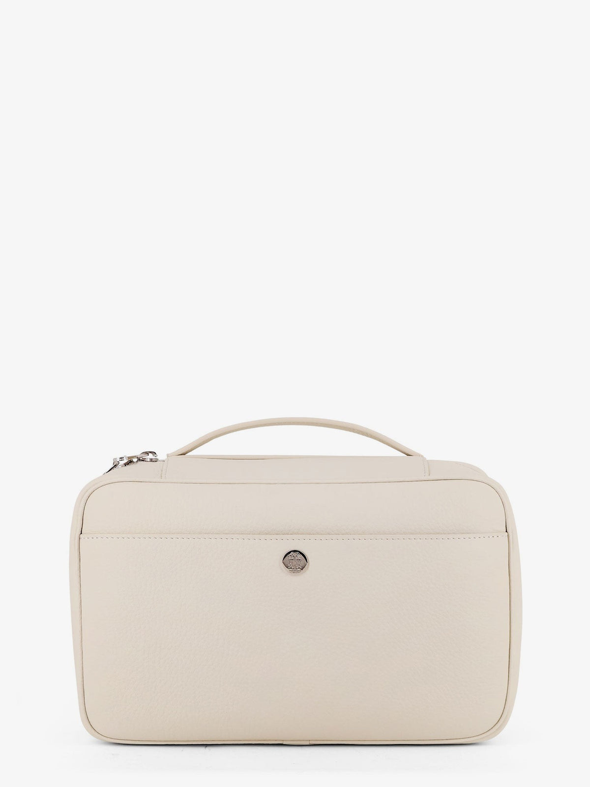 Brunello Cucinelli Men's Leather Beauty Case Ghiaccio