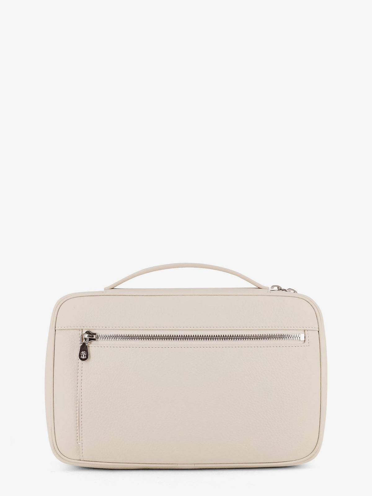 Brunello Cucinelli Men's Leather Beauty Case Ghiaccio, view 2