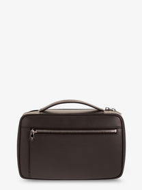 Brunello Cucinelli Men's Leather Beauty Case Gold, view 2