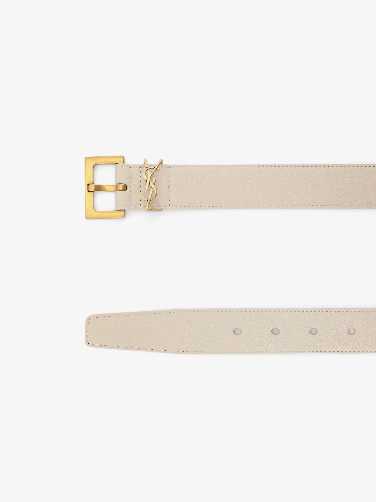 Saint Laurent Women's Leather Belt White