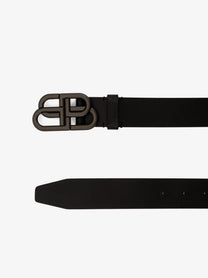 Balenciaga Men's Leather Belt Black