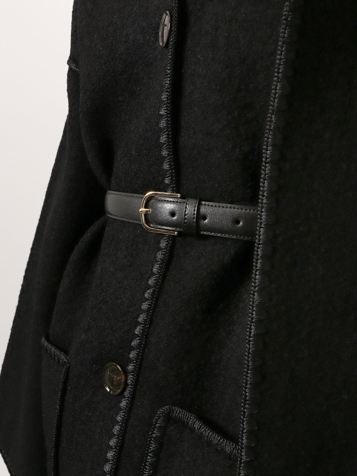 Toteme Women's Leather Belt Black, view 2