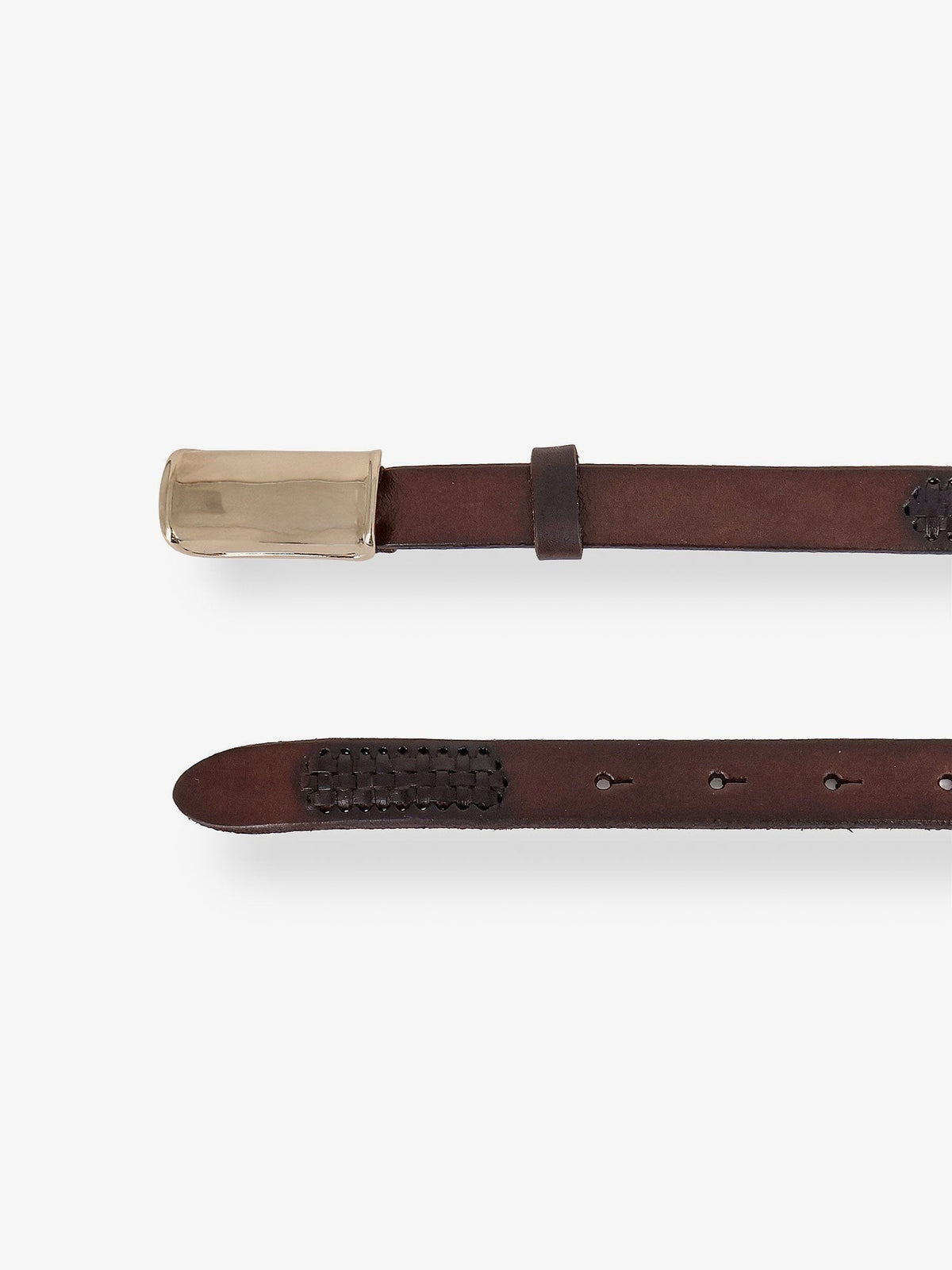 Brunello Cucinelli Men's Leather Belt Gold, view 2