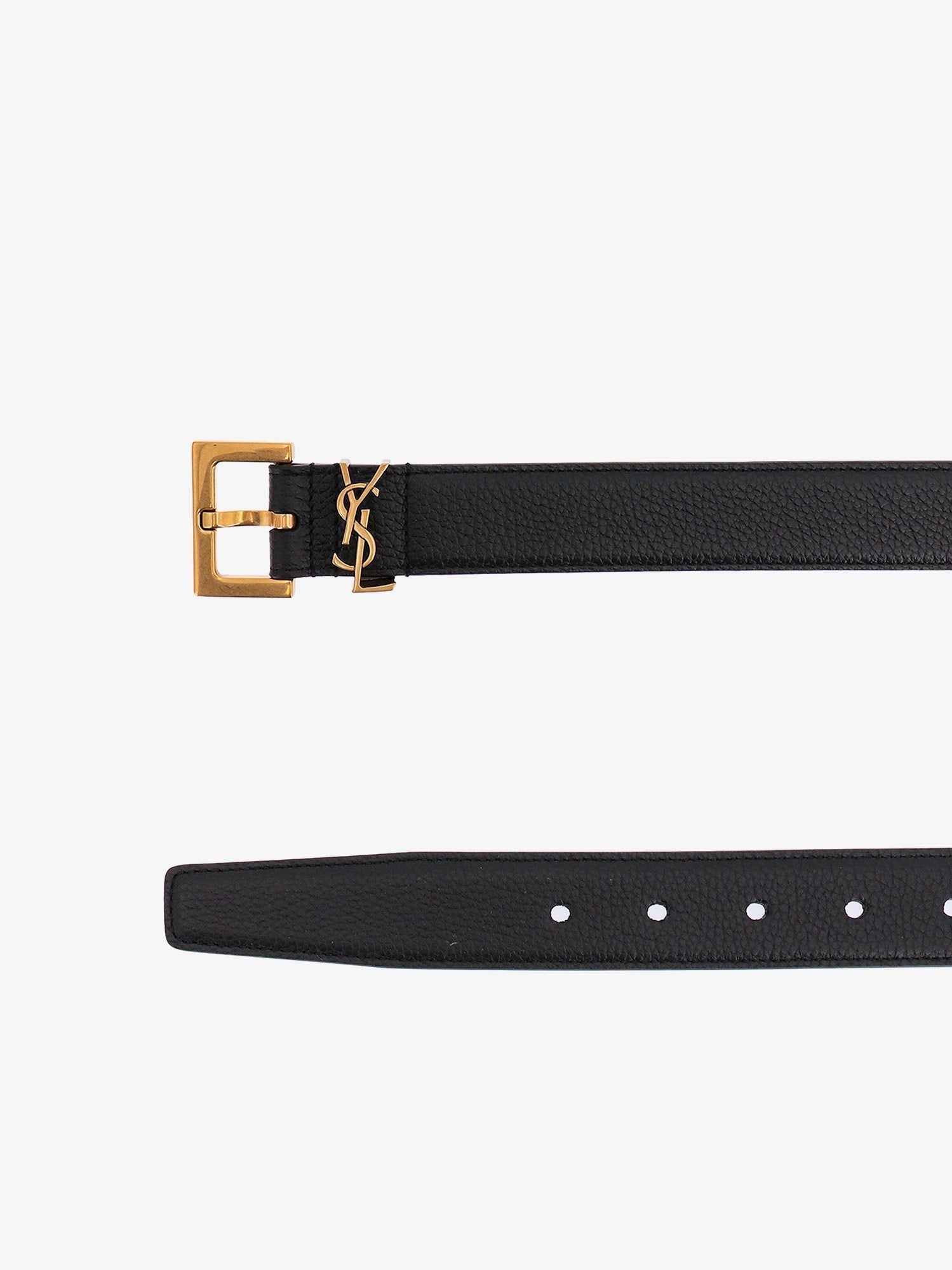 Saint Laurent Men's Leather Belt Black