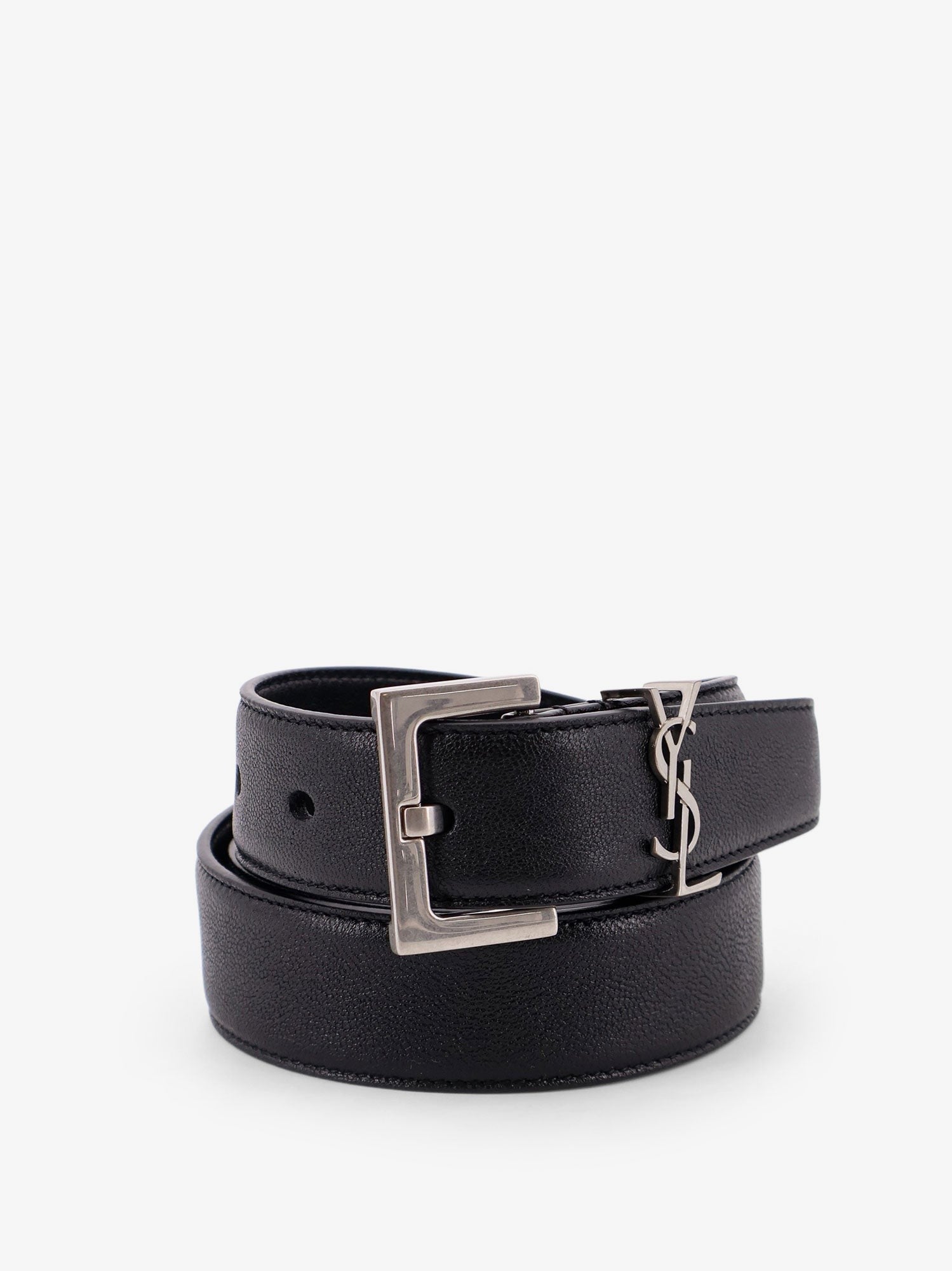 Saint Laurent Men's Leather Belt Black