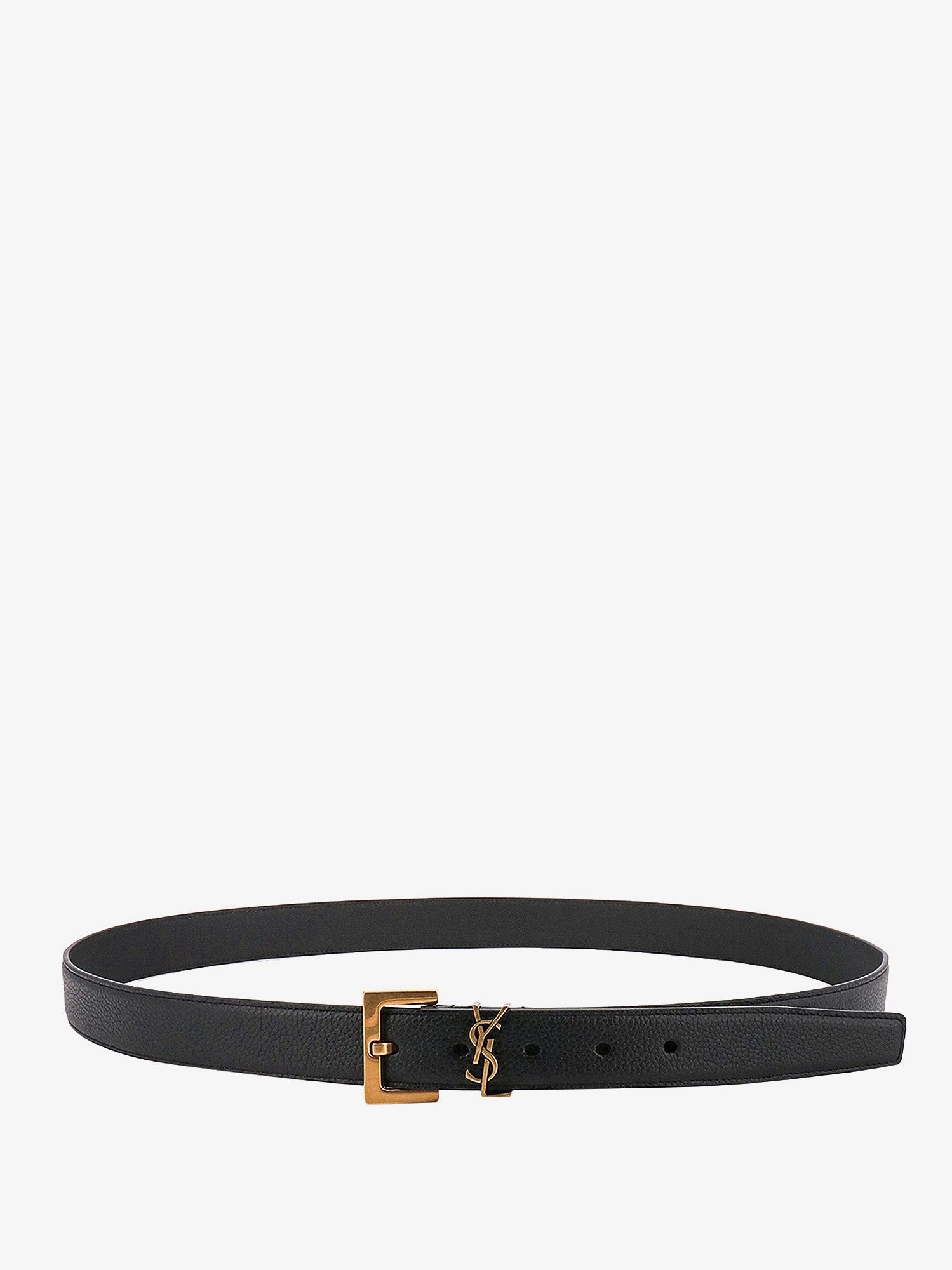 Saint Laurent Men's Leather Belt Black