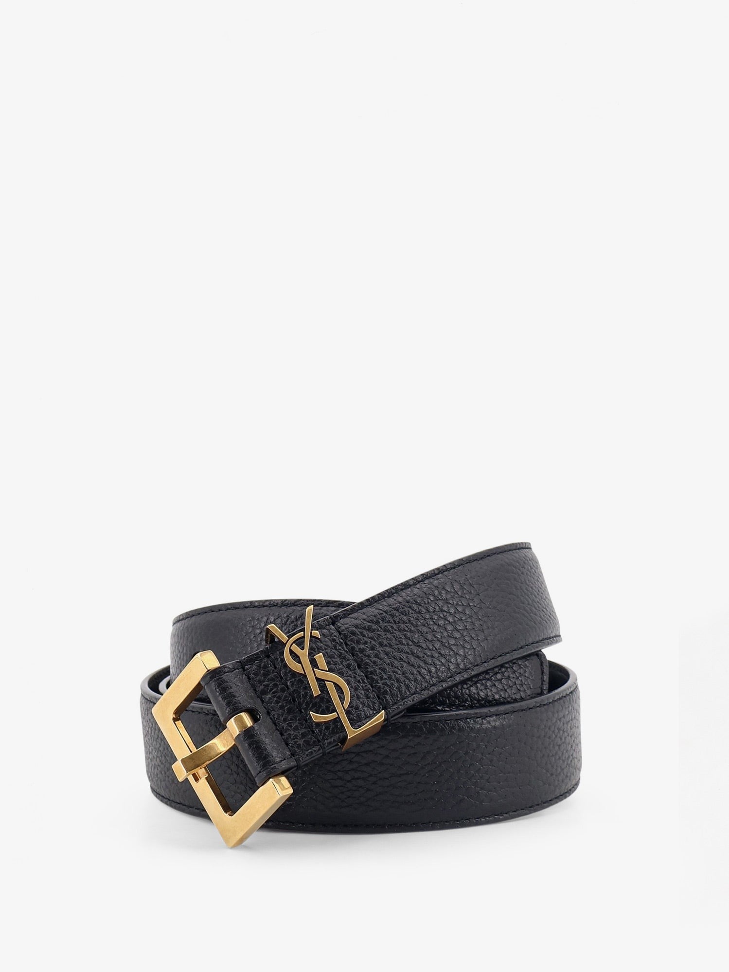 Saint Laurent Women's Leather Belt Black
