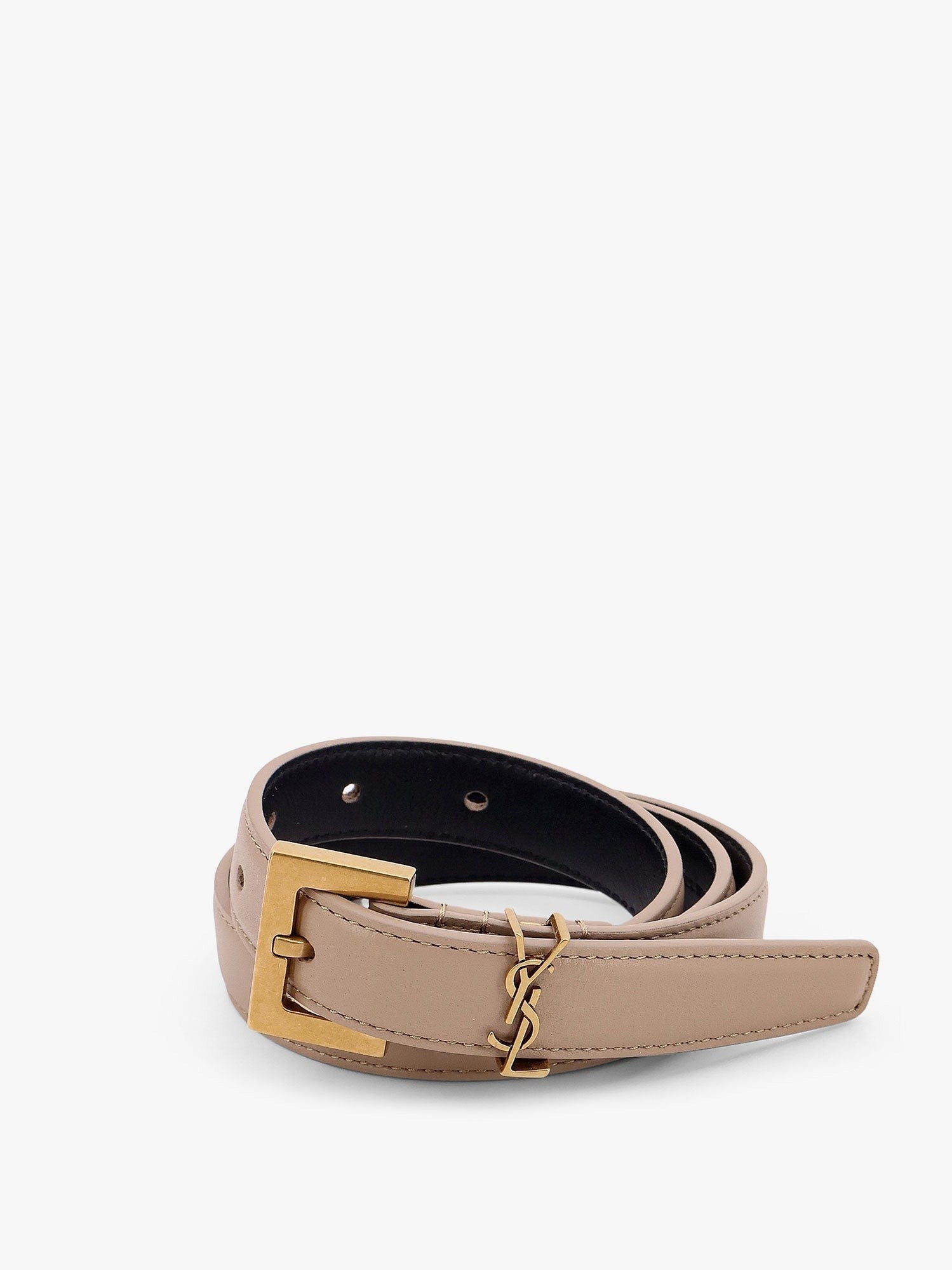 Saint Laurent Women's Leather Belt Beige