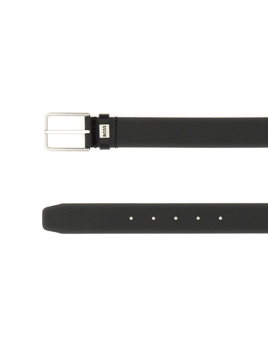 BOSS Men's Cintura Elio in Pelle Black