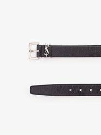 Saint Laurent Men's Leather Belt Black