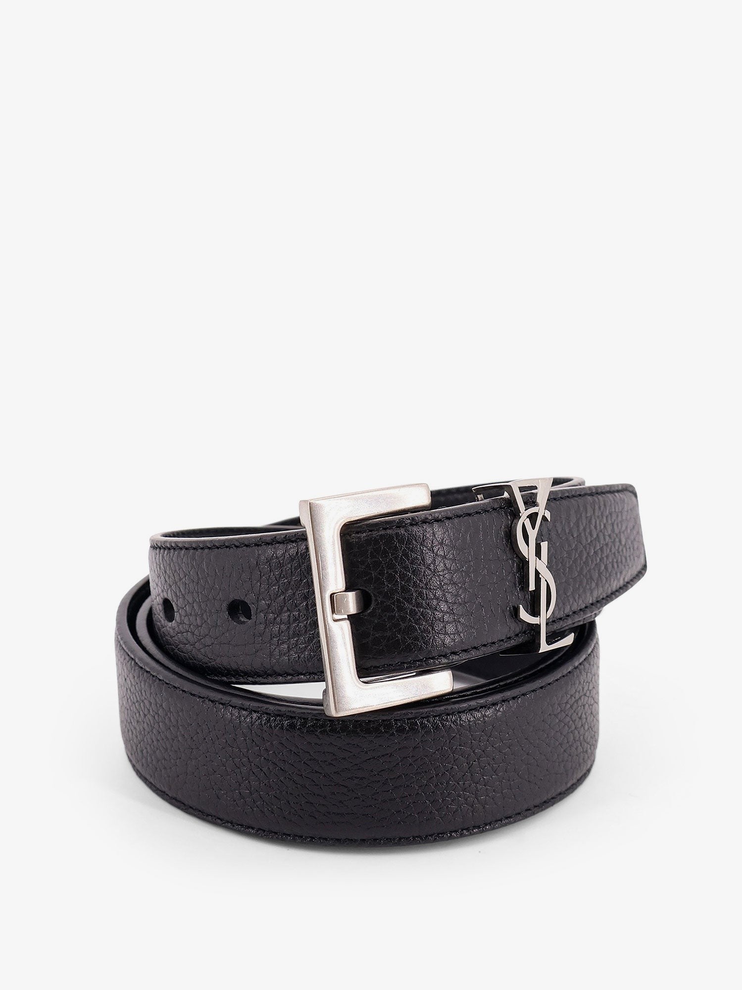 Saint Laurent Men's Leather Belt Black