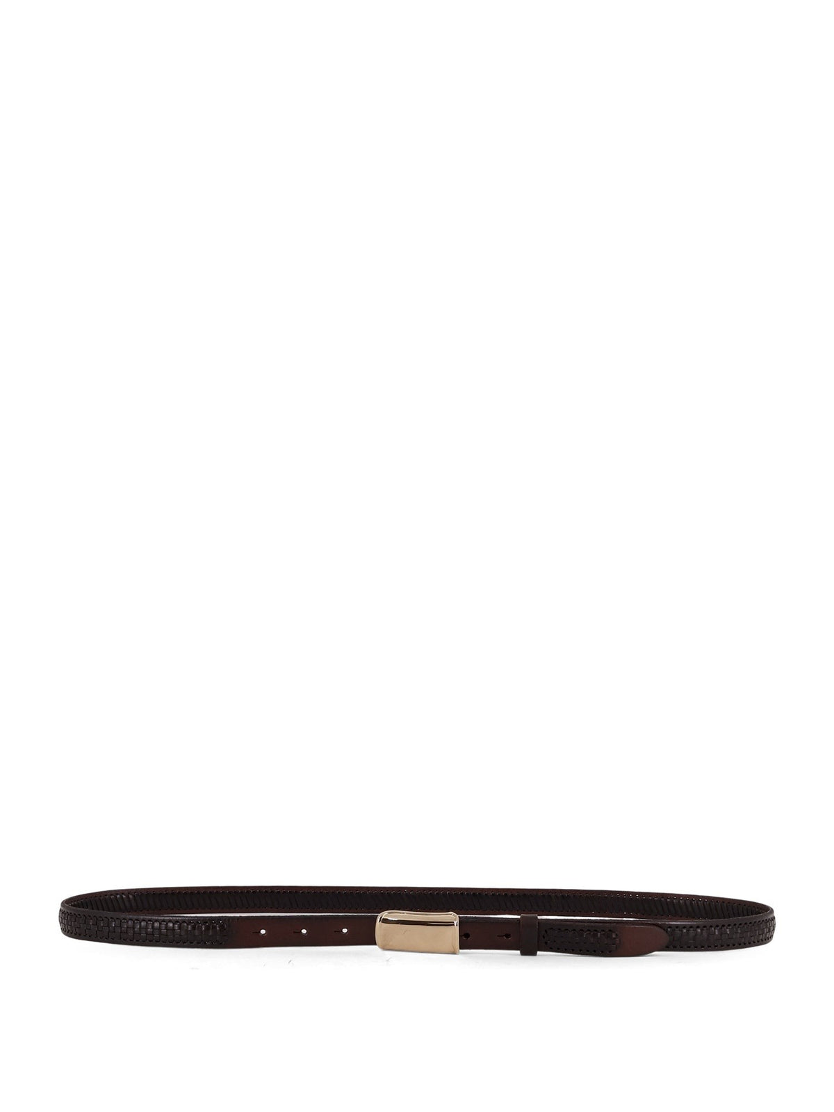 Brunello Cucinelli Men's Leather Belt Gold, view 3