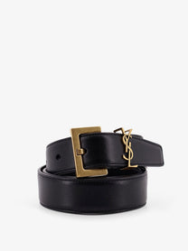 Saint Laurent Women's Leather Belt Black