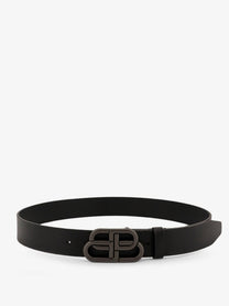 Balenciaga Men's Leather Belt Black