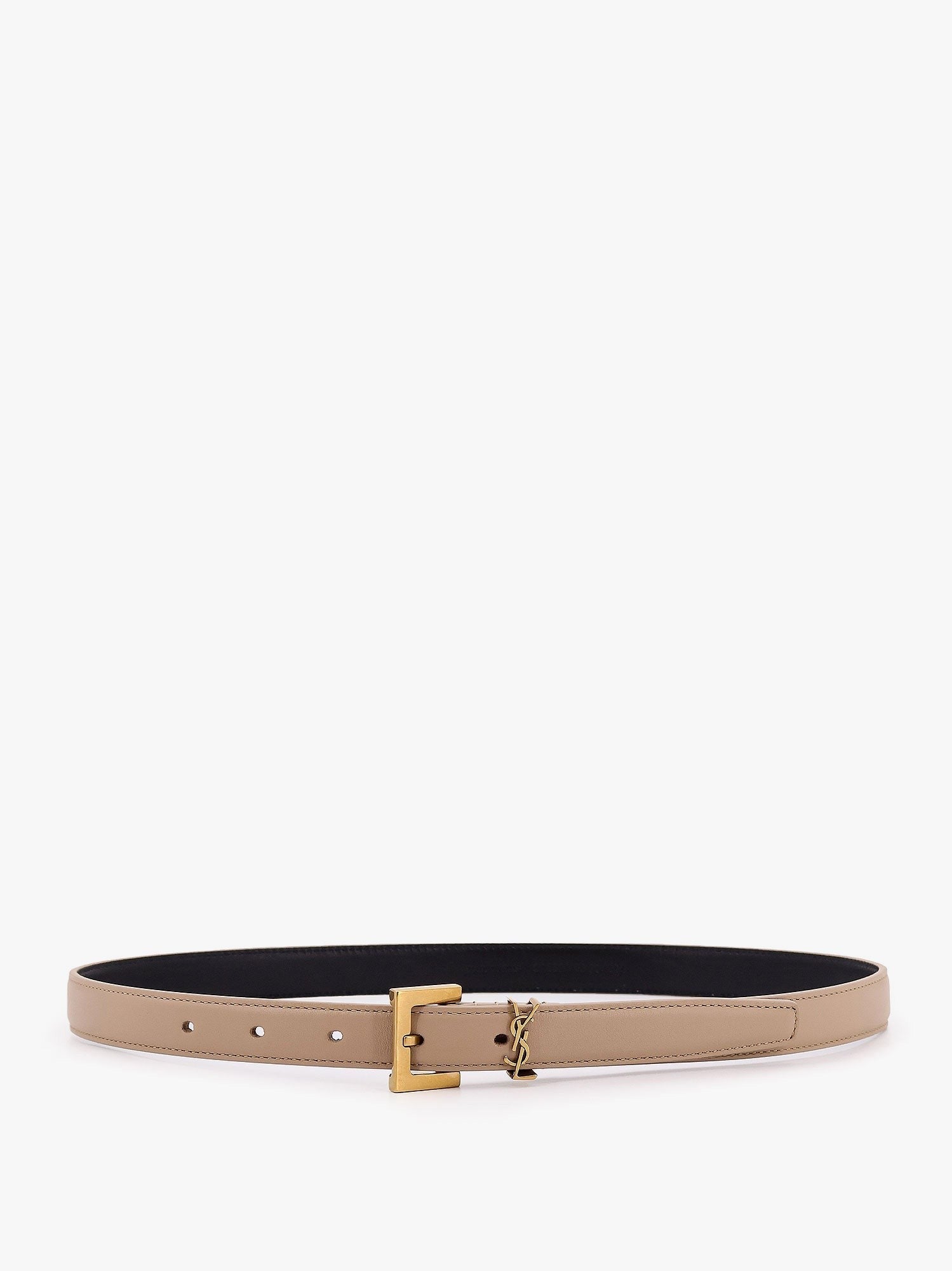 Saint Laurent Women's Leather Belt Beige