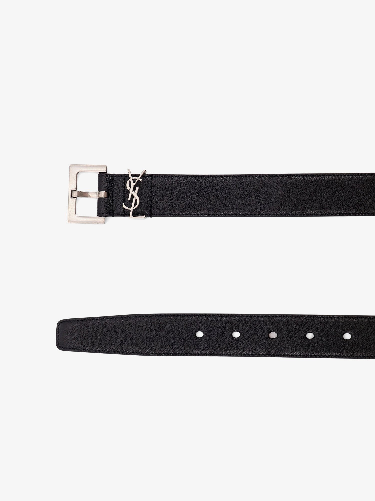 Saint Laurent Men's Leather Belt Black