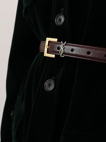 Saint Laurent Women's Leather Belt Beige