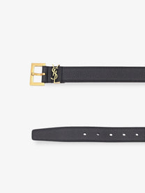 Saint Laurent Women's Leather Belt Black