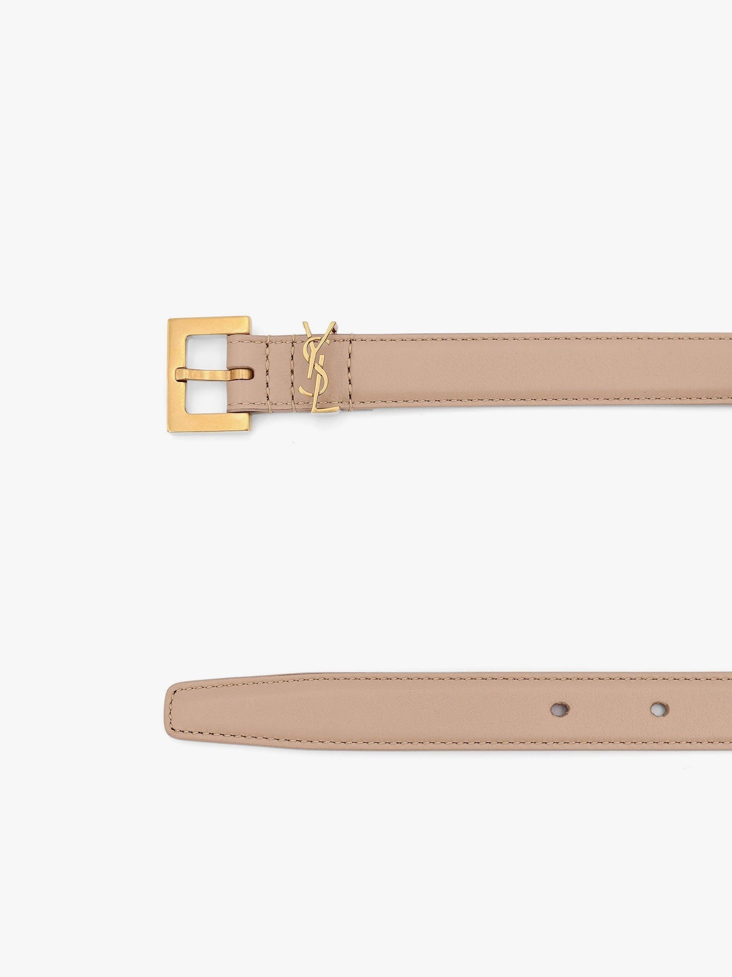 Saint Laurent Women's Leather Belt Beige
