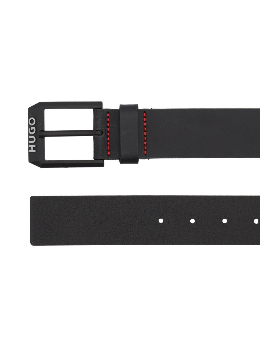 HUGO BOSS Men's Leather Belt Black