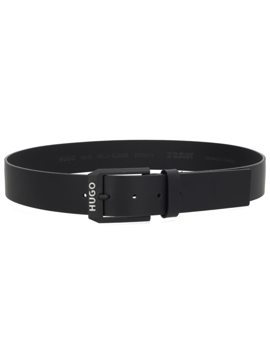 HUGO BOSS Men's Leather Belt Black