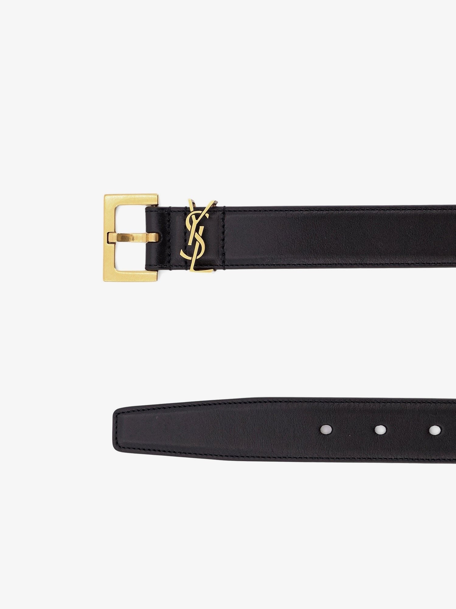 Saint Laurent Women's Leather Belt Black