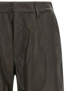 Lemaire Leather Bermuda Shorts Brown, view 3