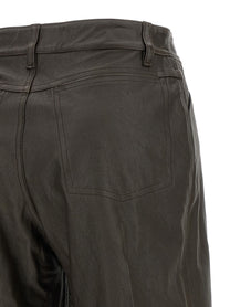 Lemaire Leather Bermuda Shorts Brown, view 4