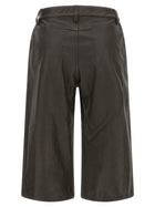 Lemaire Leather Bermuda Shorts Brown, view 2
