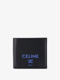Celine Men's Leather Bi Fold Wallet Black