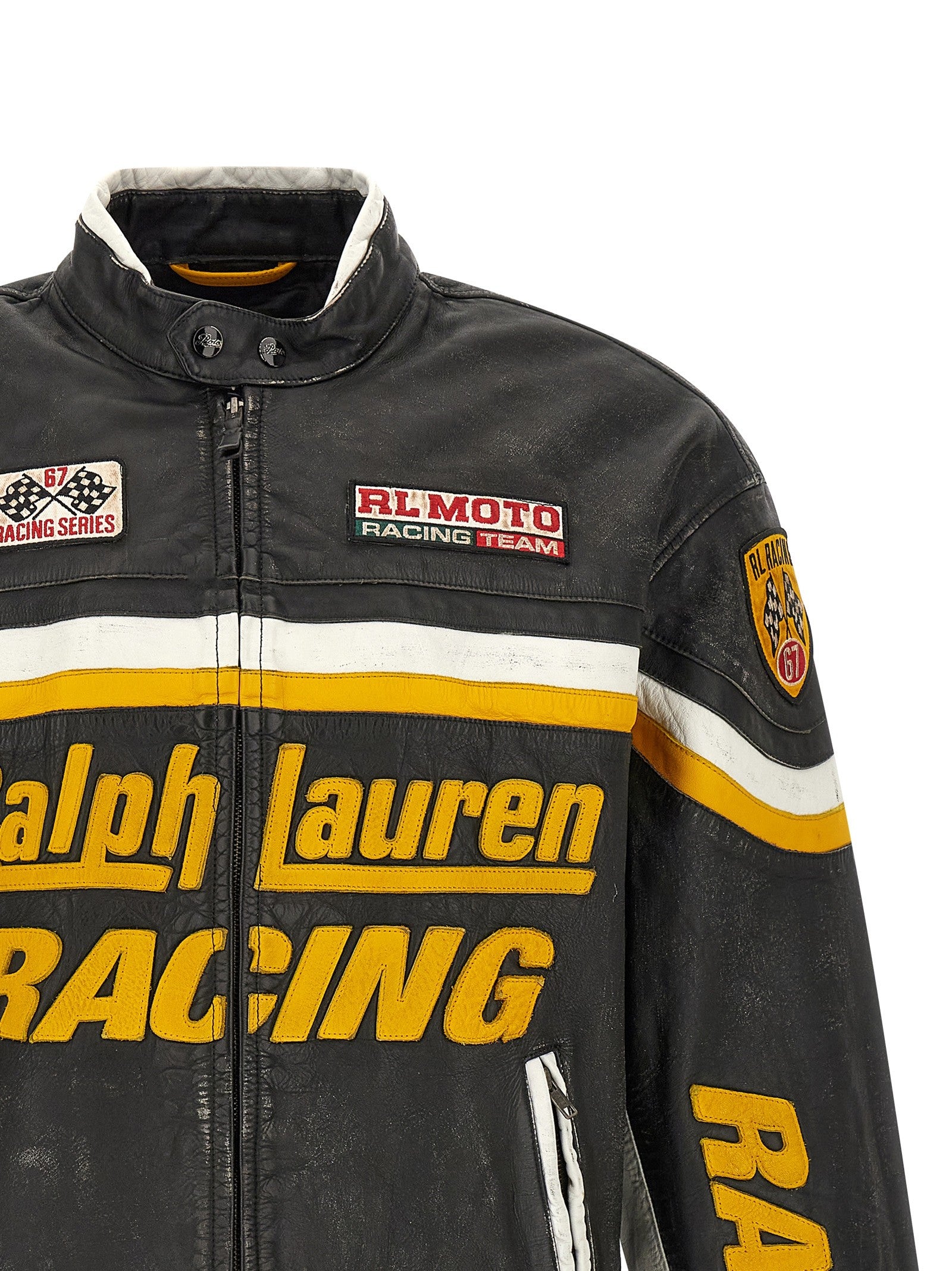 Polo Ralph Lauren Leather Biker Jacket Black